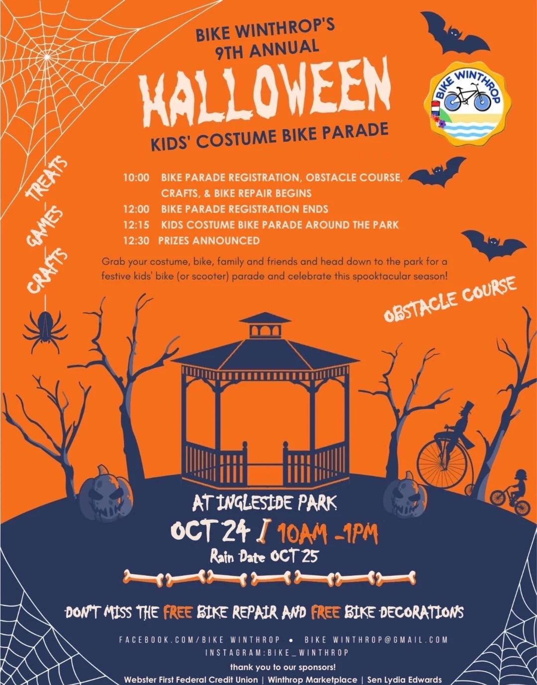 Bike Winthrop Halloween Kids' Costume Bike Parade