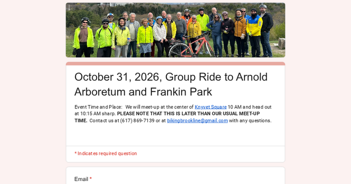 Biking Brookline Ride