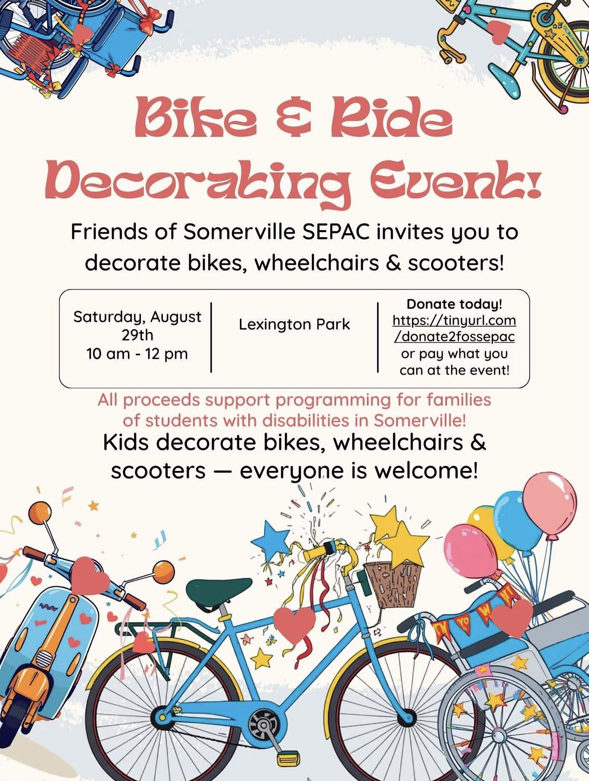 Bike & Ride Decorating Event - Friends of Somerville SEPAC