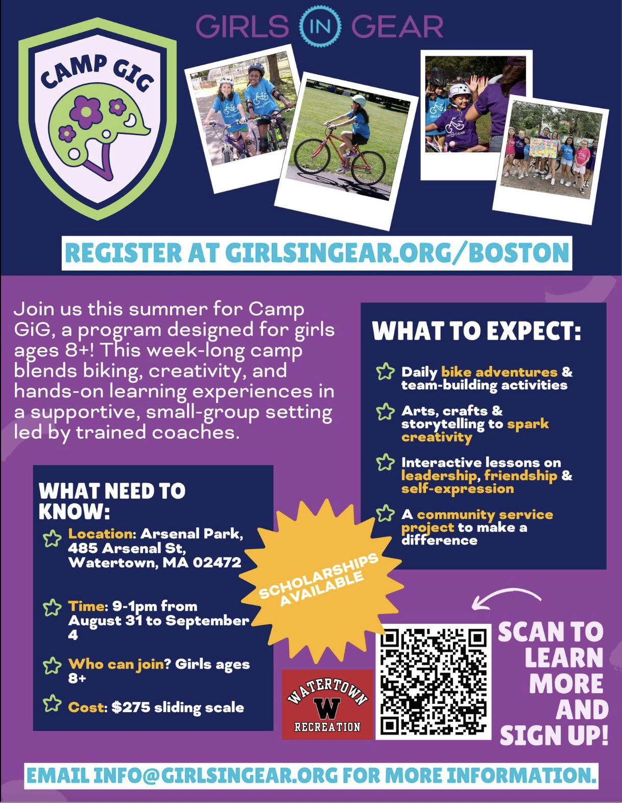 Camp GiG – Girls in Gear Summer Camp