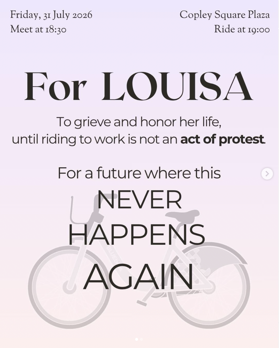 Critical Mass Boston - For Louisa Memorial Ride